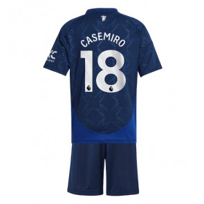 Manchester United Casemiro #18 Gostujuci Dres za Dječji 2024-25 Kratak Rukavima (+ kratke hlače)